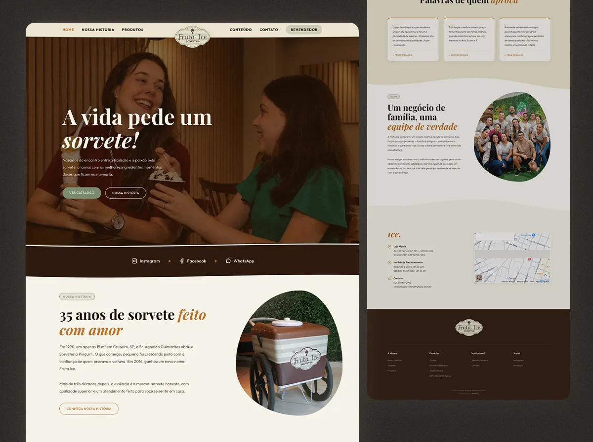Sorvetes Fruta Ice — Site Institucional e SEO